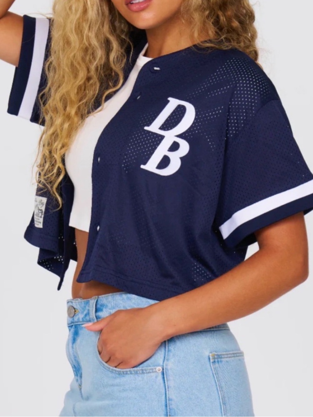 DAIRY BOY Homecoming Cropped Jersey Navy L